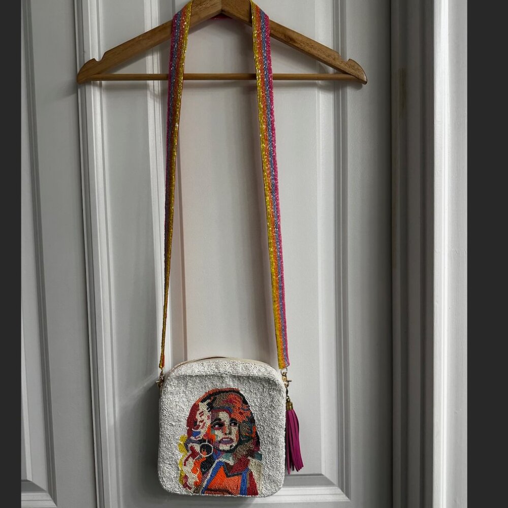NEW Moyna hand beaded Dolly Parton crossbody bag - Picture 4 of 5